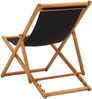 vidaXL Strandstuhl Klappbar Eukalyptusholz und Stoff Schwarz 310316 Bild 4