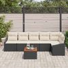 vidaXL Gartensofa-set mit Kissen 7 pcs Schwarz Poly-Rattan 3347838 Bild 3