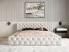 GRAINGOLD Palini Polsterbett 140x200, mit gepolstertes Kopfteil, gestepptes Bett, Bettkasten, Velour-Stoff, Beige Bild 4