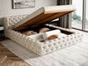 GRAINGOLD Palini Polsterbett 140x200, mit gepolstertes Kopfteil, gestepptes Bett, Bettkasten, Velour-Stoff, Beige Bild 5
