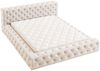 GRAINGOLD Palini Polsterbett 140x200, mit gepolstertes Kopfteil, gestepptes Bett, Bettkasten, Velour-Stoff, Beige Bild 2