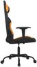 Gamingstuhl Drehbar Schwarz und Dunkelgelb Stoff Bild 4