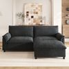 Merax Modulares Cloud-Sectional-Sofa, komfortables Ecksofa für das Wohnzimmer, übergroßes Cloud-Sofa, mit beweglichem Fußhocker, hohe Rückenlehne, Schwarz, B216 × H82 × T77 Bild 3