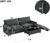 Merax Modulares Cloud-Sectional-Sofa, komfortables Ecksofa für das Wohnzimmer, übergroßes Cloud-Sofa, mit beweglichem Fußhocker, hohe Rückenlehne, Schwarz, B216 × H82 × T77 Bild 4