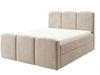 GRAINGOLD Campi Doppelbett 160x200, Boxspringbett mit zwei Bettkästen, mit Kopfteil, Velour-Stoff, Beige Bild 2