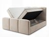 GRAINGOLD Campi Doppelbett 160x200, Boxspringbett mit zwei Bettkästen, mit Kopfteil, Velour-Stoff, Beige Bild 5