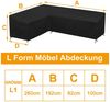 Sunicol Gartenmöbel-Schutzhülle L-Form Wasserdicht Oxford Gewebe Abdeckung Gartenmöbel Schutzhülle, Outdoor Couch Ecklounge Abdeckung Loungemöbel Bild 2