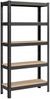 Songmics Schwerlastregal mit 5 verstellbare Ablagen, bis 650 kg belastbar, MDF / Stahl naturfarben-schwarz, 30 x 75 x 150 cm Bild 2