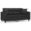 vidaXL 2-Sitzer-Sofa mit Zierkissen Schwarz 140 cm Kunstleder 3200988 Bild 2