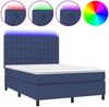 Boxspringbett mit Matratze & LED Stoff Blau 140x200 cm, Härtegrad: H2 [3135203] Bild 2