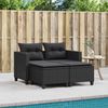 vidaXL Gartensofa 2-Sitzer mit Hockern Schwarz Poly Rattan 365791 Bild 3