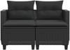 vidaXL Gartensofa 2-Sitzer mit Hockern Schwarz Poly Rattan 365791 Bild 4