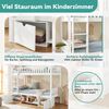 Massivkieferholz Kinder-Doppelbett, Größe 90×200 cm, zerlegbar in 2 Einzelbetten, Kinderbett mit Sicherheitsgeländern und Aufbewahrungsschubladen, inklusive Leiter, White(ohne Matratze) Bild 3