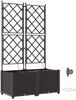 vidaXL Garten-Pflanzgefäß 2 pcs Braun 80 x 40 x 142 cm Kunststoff 42002828 Bild 2