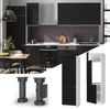Kühlumbauschrank Fame-Line Schwarz gestreift 60 cm Vicco Bild 2