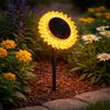LED Solarleuchte, Sonnenblume, schwarz gelb, Akku, H 29,5 cm Bild 2