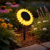 LED Solarleuchte, Sonnenblume, schwarz gelb, Akku, H 29,5 cm Bild 3