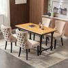 Esszimmerstuhl, Samt mit Massivholzgestell, Set aus 4, 50 x 41 x 91 cm, Beige Bild 3