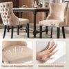 Esszimmerstuhl, Samt mit Massivholzgestell, Set aus 4, 50 x 41 x 91 cm, Beige Bild 4