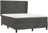 vidaXL Boxspringbett mit Matratze Dunkelgrau 140x190 cm Samt 3129088 Bild 3