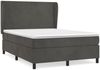 vidaXL Boxspringbett mit Matratze Dunkelgrau 140x190 cm Samt 3129088 Bild 2