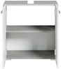 Badplaats Waschbeckenunterschrank Jupiter 60 x 30 cm Beton Grau mit Weiß - Stehender Badezimmerschrank mit 2 Türen und Montagematerial Bild 5