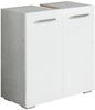 Badplaats Waschbeckenunterschrank Jupiter 60 x 30 cm Beton Grau mit Weiß - Stehender Badezimmerschrank mit 2 Türen und Montagematerial Bild 3