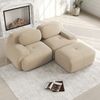 Ecksofa aus weichem Cordstoff,modular kombinierbar mit gebogenen Armlehnen ohne Montage hochelastische Schaumstoffpolsterung für Wohnzimmer Ruhezonen und Schlafzimmer,Cordstoff,Beige, Bild 2