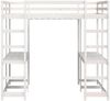 vidaXL Hochbett mit Schreibtisch & Leiter Weiß 160x200 cm Kiefernholz 3284234 Bild 5