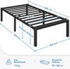 Yaheetech Bettgestell, Metallbett Modern Jugendbett mit Lattenrost, Metall Schwarz, 90 x 200 cm Bild 4