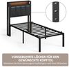 Yaheetech Bettgestell, Metallbett Modern Jugendbett mit Lattenrost, Metall Schwarz, 90 x 200 cm Bild 5