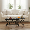 Couchtisch 80 x 50 x 40 cm, schwarz, mit Metallrahmen und Ablage im modernen Industrial-Design Bild 3