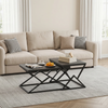 Couchtisch 80 x 50 x 40 cm, schwarz, mit Metallrahmen und Ablage im modernen Industrial-Design Bild 4