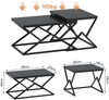 Couchtisch 80 x 50 x 40 cm, schwarz, mit Metallrahmen und Ablage im modernen Industrial-Design Bild 5
