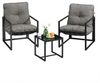 SONGMICS Balkonmöbel Set, 3-teilig, Garten Sitzgruppe mit 2 Stühlen und 1 Tisch, Stahlrahmen, Kissen, für Garten, grau Bild 2