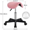 Yaheetech Drehhocker Höhenverstellbarer Sattelhocker mit 5 Rollen, Rollhocker Praxishocker Hygienehocker Bild 2