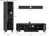 Wohnwand >Linea< (3-teilig) Vitrine, Lowboard, Wandboard, grau - 258x195x40cm (BxHxT) Bild 5