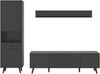 Wohnwand >Linea< (3-teilig) Vitrine, Lowboard, Wandboard, grau - 258x195x40cm (BxHxT) Bild 3