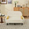 Multiform Sofa 3in1,Sofa-Bett verstellbar,Velours Sofa mit Nackenkissen,Metallrahmen,ergonomisch,zerlegbar,Gästebett,Lounge Sessel,Beige Bild 2