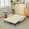 Multiform Sofa 3in1,Sofa-Bett verstellbar,Velours Sofa mit Nackenkissen,Metallrahmen,ergonomisch,zerlegbar,Gästebett,Lounge Sessel,Beige Bild 4