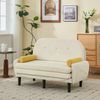 Multiform Sofa 3in1,Sofa-Bett verstellbar,Velours Sofa mit Nackenkissen,Metallrahmen,ergonomisch,zerlegbar,Gästebett,Lounge Sessel,Beige Bild 3