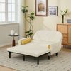 Multiform Sofa 3in1,Sofa-Bett verstellbar,Velours Sofa mit Nackenkissen,Metallrahmen,ergonomisch,zerlegbar,Gästebett,Lounge Sessel,Beige Bild 5