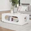 Couchtisch 100 x 50 x 35 cm mit LED-App-Steuerung, Kabelmanagement, MDF in Weiß Hochglanz Bild 2