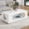 Couchtisch 100 x 50 x 35 cm mit LED-App-Steuerung, Kabelmanagement, MDF in Weiß Hochglanz Bild 3