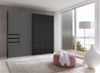 Schwebetürenschrank >Saigon< 3 Schübe, in GRPAHIT + GLAS SCHWARZ - 225x208x64cm (BxHxT) Bild 2