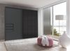 Schwebetürenschrank >Saigon< 3 Schübe, in GRPAHIT + GLAS SCHWARZ - 225x208x64cm (BxHxT) Bild 3