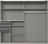 Schwebetürenschrank >Saigon< 3 Schübe, in GRPAHIT + GLAS SCHWARZ - 225x208x64cm (BxHxT) Bild 4