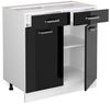 Küchenunterschrank R-Line Schwarz Hochglanz 80 cm ohne Arbeitsplatte Vicco Bild 3
