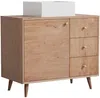 Vente-unique - ZARENO Waschbeckenmöbel Holz, Platte Beige - B 50 cm x H 80,5 cm x L 93 cm Bild 3