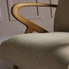 Signature 'JEAN' Sessel aus massiver Eiche mit Leinensitz - L66 cm - Beige Bild 5